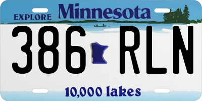 MN license plate 386RLN