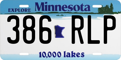 MN license plate 386RLP