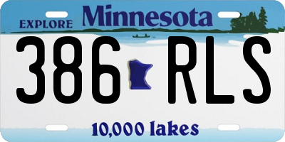 MN license plate 386RLS