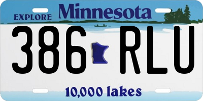 MN license plate 386RLU