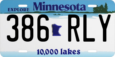 MN license plate 386RLY