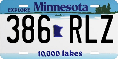 MN license plate 386RLZ