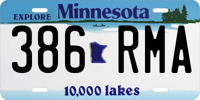 MN license plate 386RMA