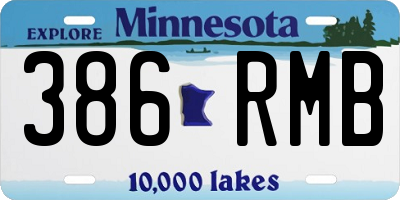 MN license plate 386RMB