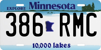 MN license plate 386RMC