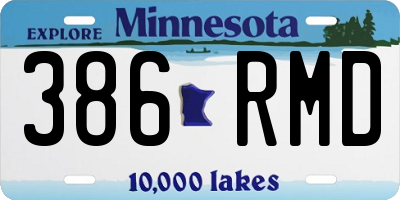 MN license plate 386RMD