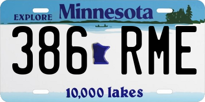 MN license plate 386RME