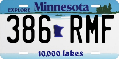MN license plate 386RMF