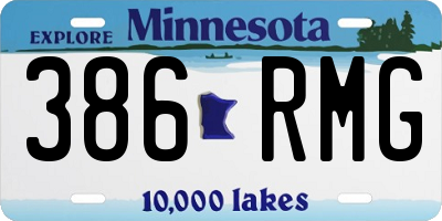 MN license plate 386RMG
