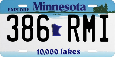 MN license plate 386RMI