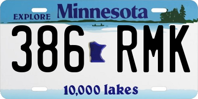 MN license plate 386RMK