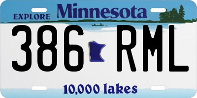 MN license plate 386RML