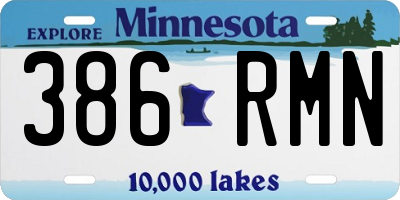 MN license plate 386RMN