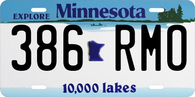 MN license plate 386RMO