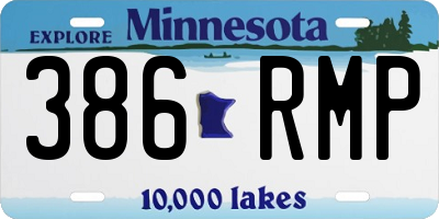 MN license plate 386RMP