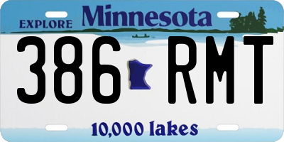 MN license plate 386RMT