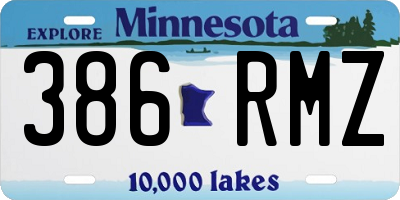 MN license plate 386RMZ
