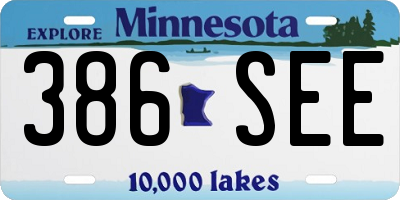 MN license plate 386SEE