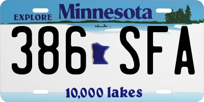 MN license plate 386SFA