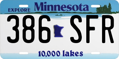 MN license plate 386SFR