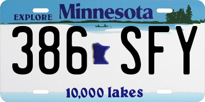 MN license plate 386SFY