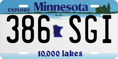 MN license plate 386SGI