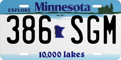 MN license plate 386SGM