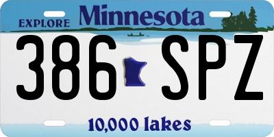 MN license plate 386SPZ