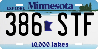 MN license plate 386STF