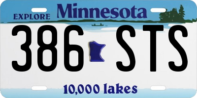 MN license plate 386STS