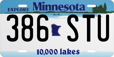 MN license plate 386STU