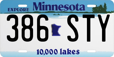 MN license plate 386STY