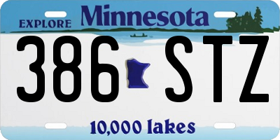 MN license plate 386STZ