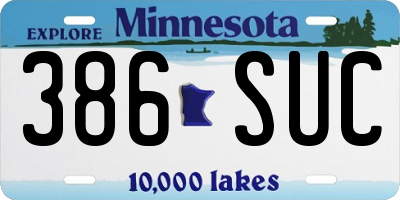 MN license plate 386SUC
