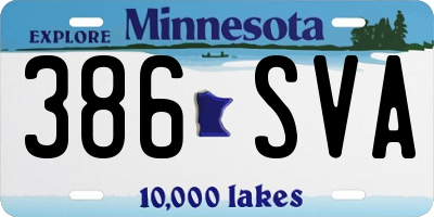 MN license plate 386SVA