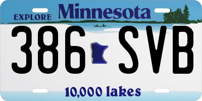MN license plate 386SVB