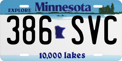 MN license plate 386SVC