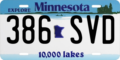 MN license plate 386SVD