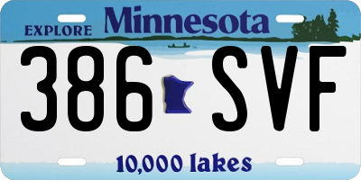 MN license plate 386SVF
