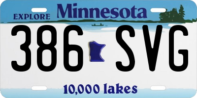 MN license plate 386SVG