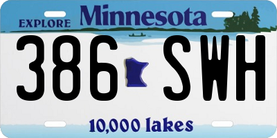 MN license plate 386SWH