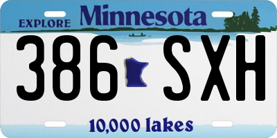 MN license plate 386SXH