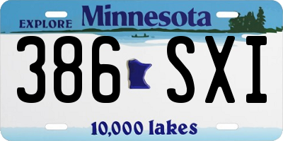 MN license plate 386SXI