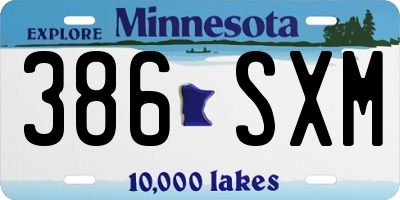 MN license plate 386SXM
