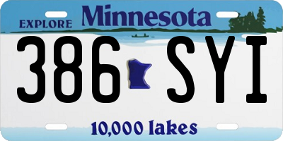 MN license plate 386SYI