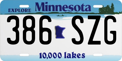 MN license plate 386SZG