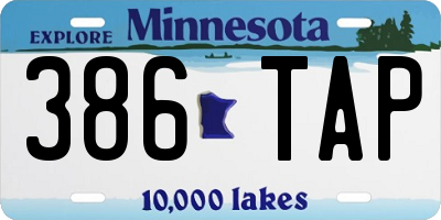MN license plate 386TAP