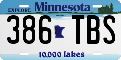 MN license plate 386TBS