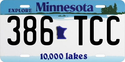 MN license plate 386TCC