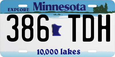 MN license plate 386TDH
